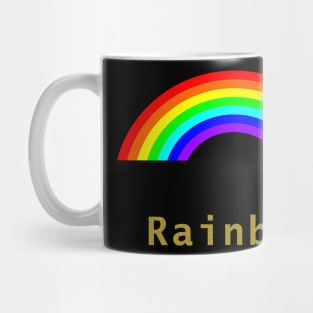 Rainbow with Text Rainbow in Gold Mug